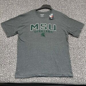 Michigan State Spartans Shirt Men Extra Large Gray OVB Short Sleeve New XL